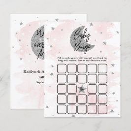 Über dem Mond | Girls Baby Shower Bingo