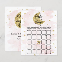 Über dem Mond | Girls Baby Shower Bingo