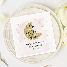 Über dem Mond | Girls Baby Shower Napkins Serviette