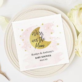 Über dem Mond | Girls Baby Shower Serviette