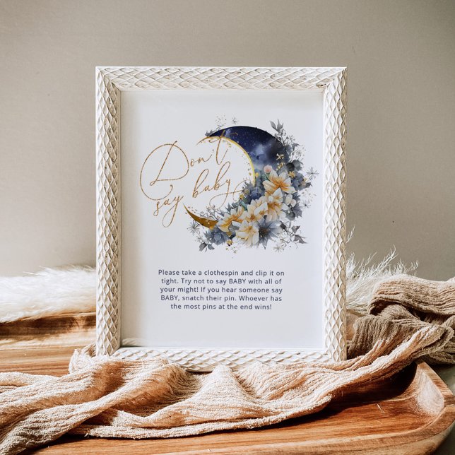 Über dem Mond Gold Dont sagen Babyspiel Poster (Von Creator hochgeladen)