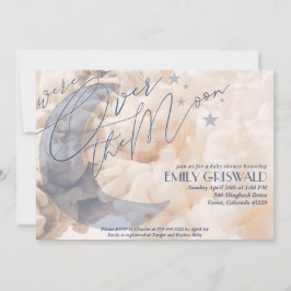 Über dem Mond Kinderdusche Einladung