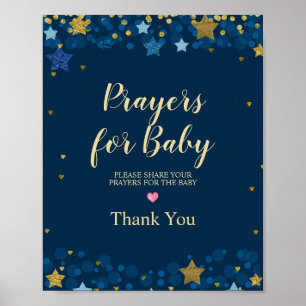 Über dem Mond Kinderduschgebet für Baby Poster