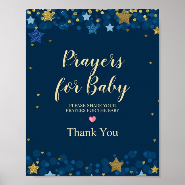 Über dem Mond Kinderduschgebet für Baby Poster (Vorne)
