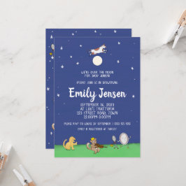 Über dem Mond Kinderzimmer Rhyme Baby Dusche Einla Einladung