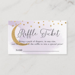 Über dem Mond Lila, Baby Shower Raffle Ticket Begleitkarte