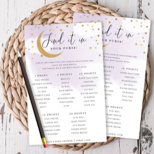 Über dem Mond Lila Pursuit Shower Game Card Flyer