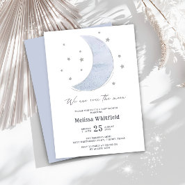Über dem Mond Neutral Baby Shower Party Einladung