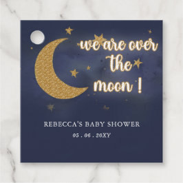 Über dem Mond - Neutrale Babydusche Geschenkanhänger