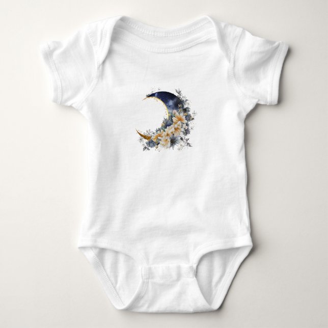 Über dem Mond nirgendein goldener Babyduschanzug Baby Strampler (Vorderseite)