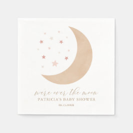 Über dem Mond Pink Girl Babydusche Serviette