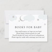 Über dem Mond Silver Blue Books for Baby Card