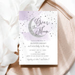 Über dem Mond Silver Stars Lila Babydusche Einladung<br><div class="desc">Diese schöne Einladung enthält ein einfaches Moon- und Sternendesign und eine Schriftzeiche. Passen Sie den Text im Vorlagenformular an. Wählen Sie die Option aus,  um den Schriftart weiter anzupassen,  um Stil,  Farbe und Größe zu ändern.</div>