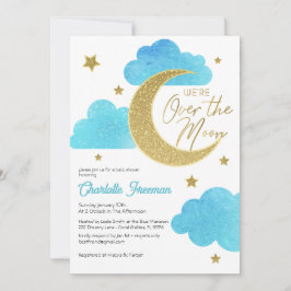 Über dem Mond Starry Night Baby Shower Einladung