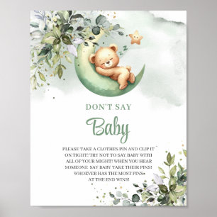 Über dem Mond steht kein Kinderspiel-Schild Poster