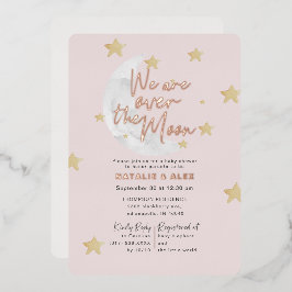 Über dem Mond und den Sternen Girl Shower Foil Folieneinladung