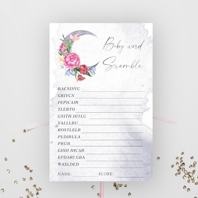 Über dem Mond Word-Rätsel Babydusche (Von Creator hochgeladen)