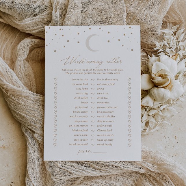 Über dem Mond würde Mommy eher Baby Shower Game Einladung (Von Creator hochgeladen)