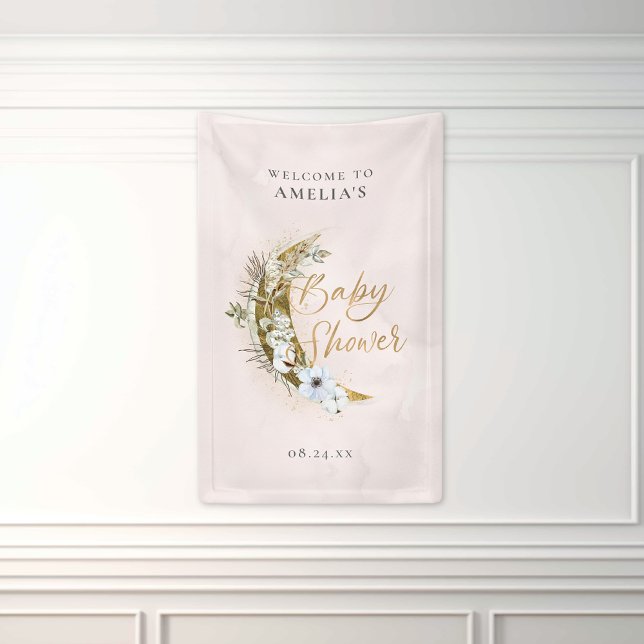 Über dem Moon Boho Gold Dust & Clouds Banner (Von Creator hochgeladen)