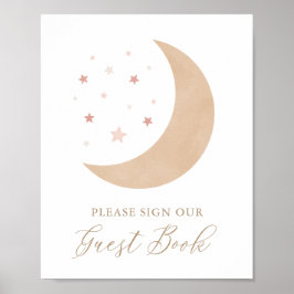 Über dem Moon Giri Baby Shower Gästebuchsignatur Poster