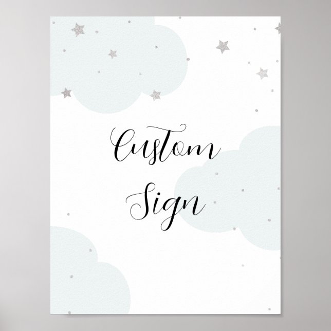 Über dem Moon Twinkle Star Custom-Schild Poster (Vorne)