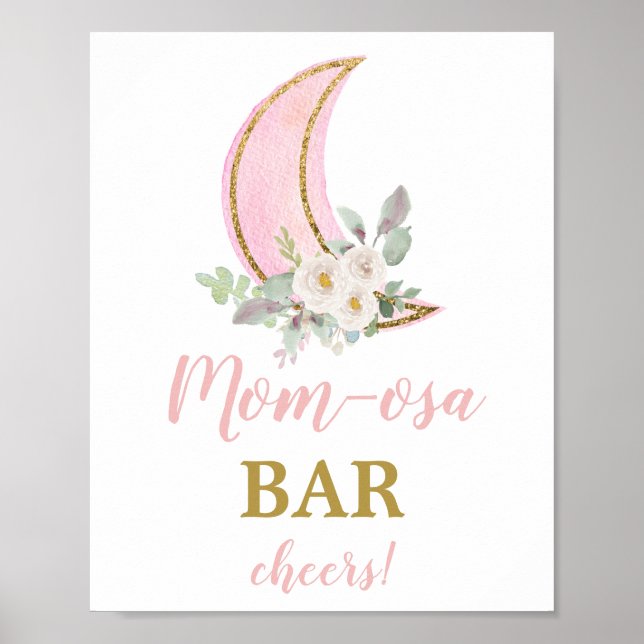 Über dem MoonBaby Dusche Momosa-Bar Poster (Vorne)