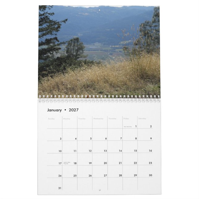 Über dem Napa- Valleykalender Kalender (Jan 2027)