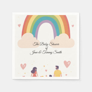 Über dem Rainbow Baby Shower Party Serviette