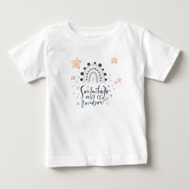 Über dem Regenbogen Wasserfarbenbogen erhitzen Ste Baby T-shirt (Vorderseite)