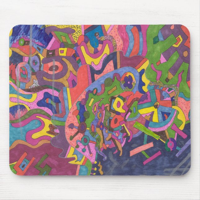 Über dem Sturm, originale abstrakte Kunst Mousepad (Vorne)
