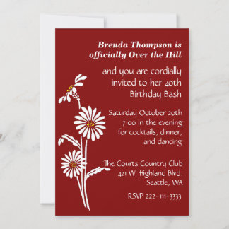 Über den Hill Geburtstagsparty Einladung