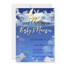 Über den Mond Baby Shower Einladungsankündigung