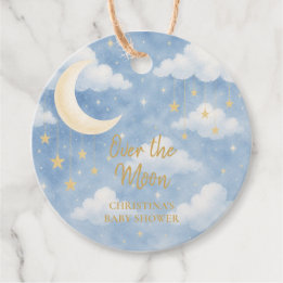 Über den Mond Baby Shower Geschenkanhänger
