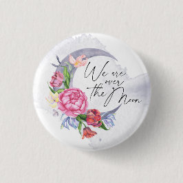 Über den Mond Blume Babydusche Button