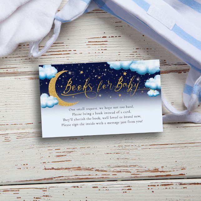 Über den Mond Boy Baby Shower Books for Baby Begleitkarte (Von Creator hochgeladen)