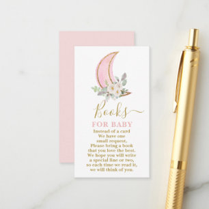 Über den Mond Bücher für die Baby Girl Card Begleitkarte