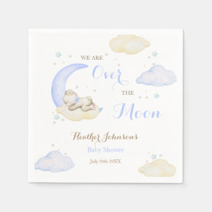 Über den Mond Junge Bär Baby Shower Serviette