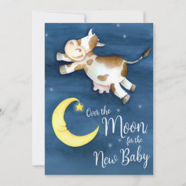 Über den Mond Kuh springen Babydusche Einladung