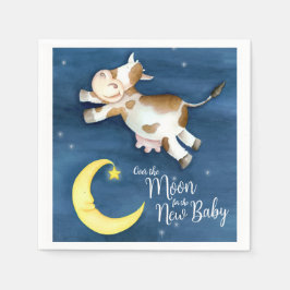 Über den Mond Kuh springen Babydusche Serviette