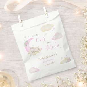 Über den Mond Mädchen Bär Baby Shower Geschenktütchen