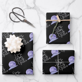 Über den Mond mit den Blättern aus Dankbarkeit Geschenkpapier Set