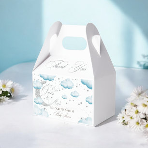 Über den Mond Silberblauer Jungen-Baby-Party Geschenkschachtel