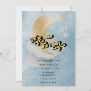 Über den Mond Stern-Baby Shower-Einladung Einladung