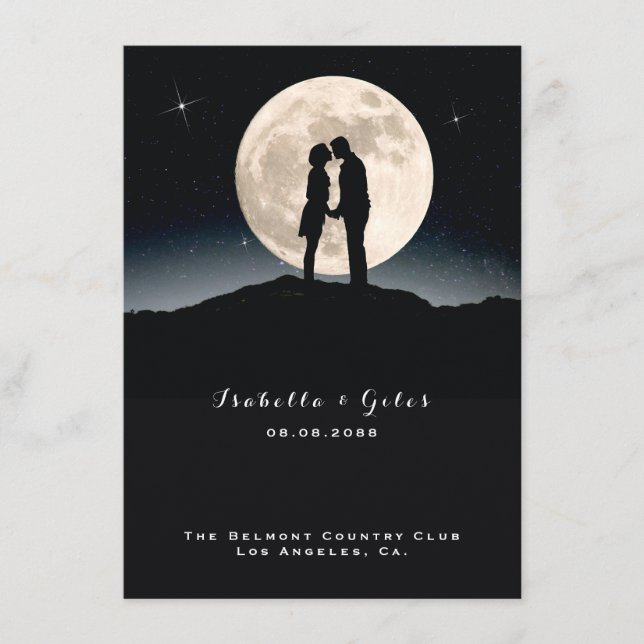 Über den Mond und die Sternenhimmel Menükarte (Vorderseite)