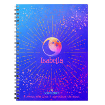 Über den Mondstars Galaxy Monogram Fun Notebook