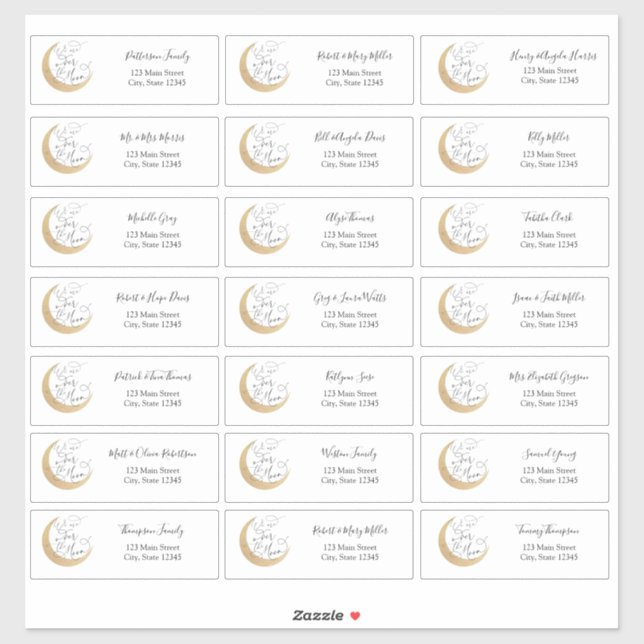 Über den Moon Guest Address Envelope Stickers Aufkleber (Blatt)