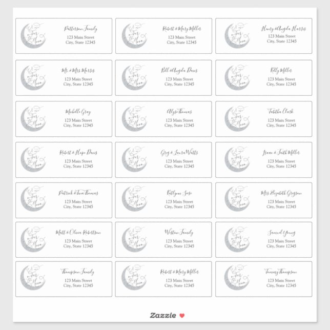 Über den Moon Guest Address Envelope Stickers Aufkleber (Blatt)