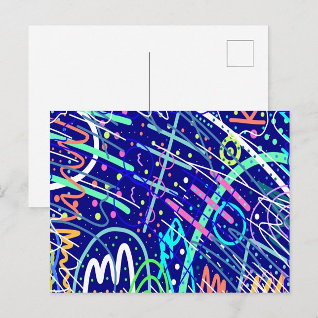 Über den nächtlichen Himmel Postkarte (Vorne/Hinten)