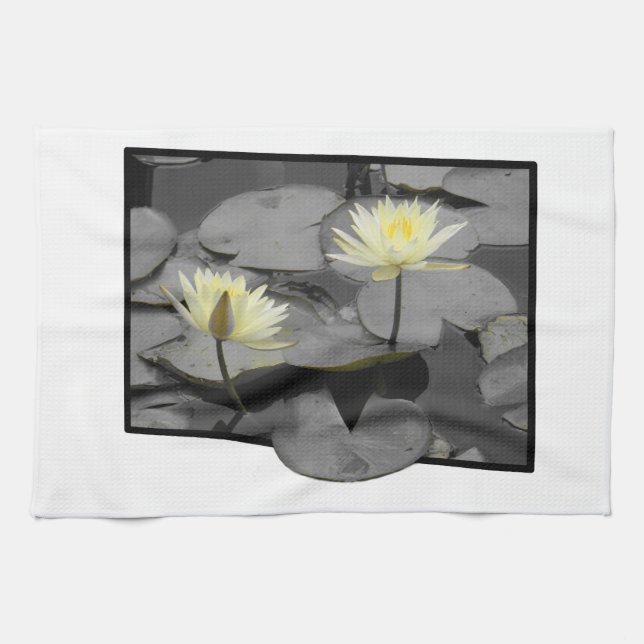 Über den Rahmen hinaus blühen Geschirrtuch (Horizontal)