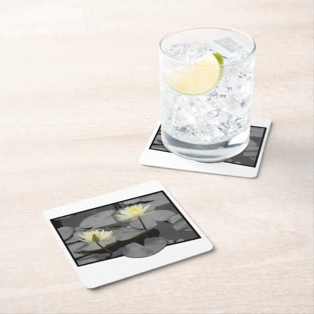 Über den Rahmen hinaus blühen Rechteckiger Pappuntersetzer (Vor Ort)